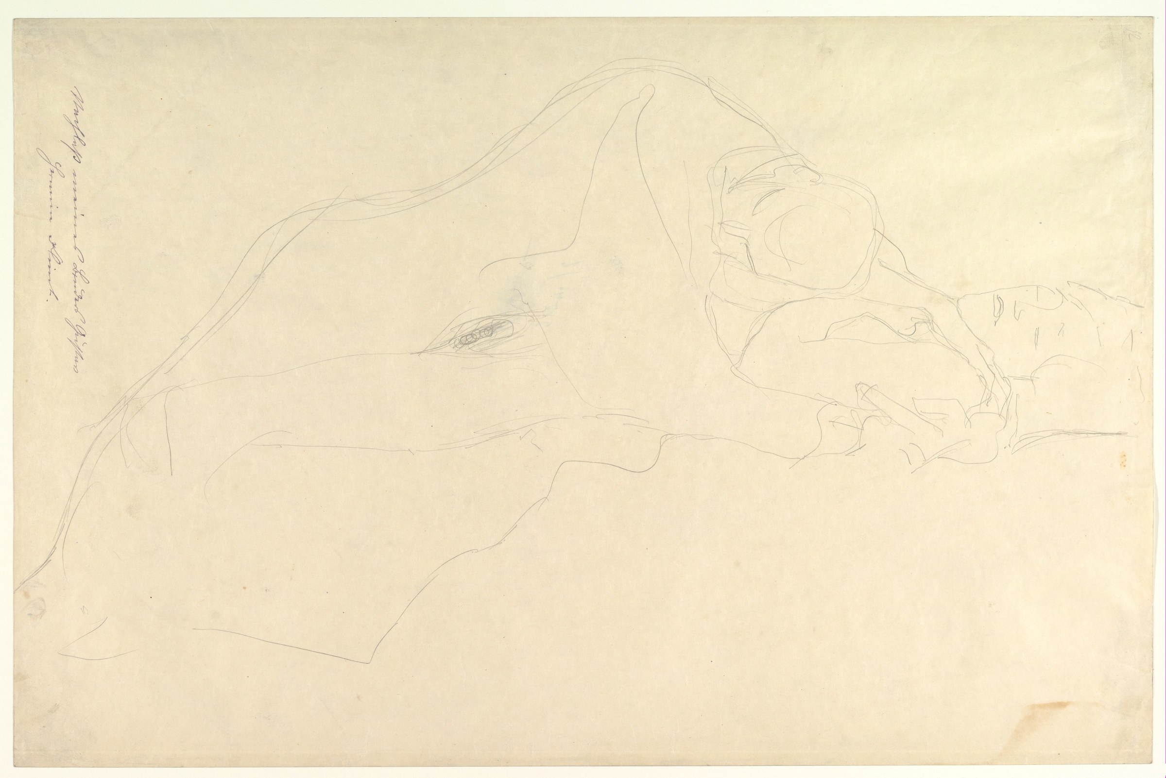 The Lovers by Gustav Klimt, 1913. Art Nouveau drawing.